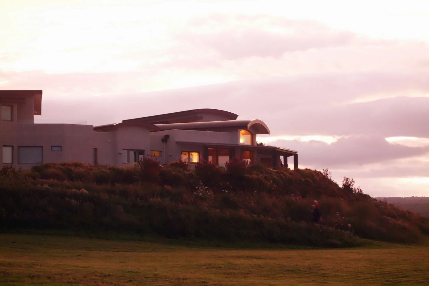 House on a hill at dusk